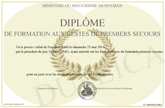 diplome 1er secours